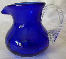 Vintage HAND BLOWN Cobalt Blue ART GLASS 3.5