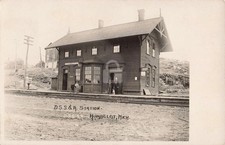 Railroad D. S. S. & A. Station, Humboldt MI 1913 RPPC Photo Postcard COPY picture
