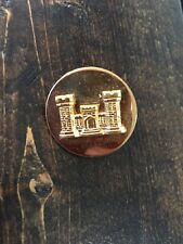 WWII Era US Military Insignia Corps of Engineers Clutch Back Vintage Collar Pin picture