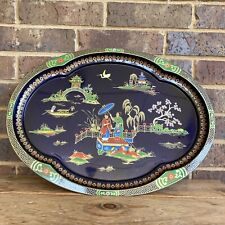 Daher Decorated England Oriental Asian Design Ware Tray ~ 20” Long X 15” Wide picture