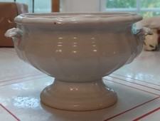 antique white ironstone tureen / gravier base (missing original lid & undertray picture