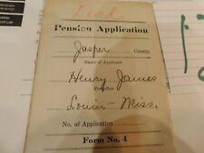 418 Civil War CSA Cavalry Pension Veteran Henry James Jasper Cty Filed 1916 picture