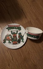 Vintage 1989 TMNT Teenage Mutant Ninja Turtles Plate Bowl Set Mirage Studios picture