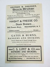 1902 Rochester New York Advertisement Stock Broker Dresser Haight Freese Gates  picture