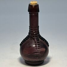 Vtg Wheaton Purple Glass Ball and Claw Bitters Bottle With Cork Stopper 3¼