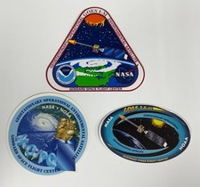 Vintage NASA NOAA GOES Weather Satellite Sticker Decal Lot of 3 GSFC 1994-2006 picture
