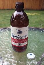 Budweiser Stubbie Beer Bottle Freedom Reserve Red Lager 12 Oz & Cap Folds Honor  picture