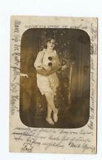 CLOWN WITH LUTE antique real photo postcard GERMANY c1920 rare circus rppc picture