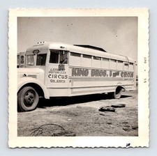 King Bros Circus 1955 Photo Motorized Circus Bus Coach - 3.5 x 3.5 picture