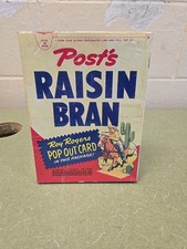 Rare Post Raisin Bran Cereal Box w/Roy Roger's Pop Out Card Offer picture