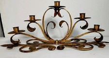 1950s S Salvadori Signed Gilt Iron Candelabra Mid Century Italian Hollywood picture