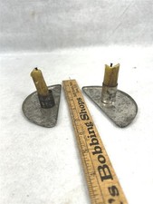 antique candle holders tin window sill 2 pc pair Shaker Community original 1800s picture