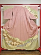 Japanese Kimono HOUMONGI Fabric Silk Woman Kyoto Japan Vintage Antique kf-120 picture