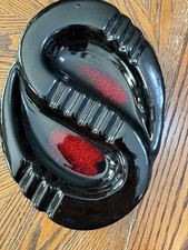 Vintage 60's Marcia Ashtray-USA Red & Black Design picture