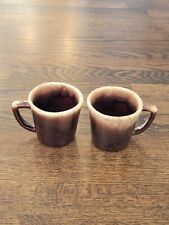 McCoy USA Brown Drip Glaze Coffee Tea Mug Cup 8 Oz 2 Pieces Vintage  picture