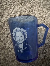 Vintage Shirley Temple Cobalt Blue Glass Cream Pitcher 4.25”, 1930's picture