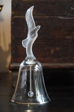 Lenox Vintage 1984 Clear Crystal Bell w/ Frosted Dove Handle - Lovely Gift picture
