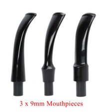 3pcs Acrylic Pipe Stem Mouthpieces for Smoking Pipes Replacement 9mm Filter picture