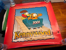 2001 Vtg Garfield Odie Kennywood Park Flag Sign Display 29.75 x 29.75 picture