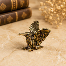 Mini Vintage Brass Hummingbird Statue Ornament Animal Collectible Bird Watcher picture