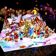 3D pop-up Christmas cards with Lights and Music of Merry Christmas picture