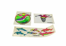 RARE Vintage 90’s Lot of 3 Wizard Wear Jester Dolphins Whale Blacklight Sticker picture