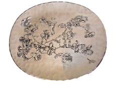 Wendell August Dogwood Blossom Design Oval Tray Platter Forged Aluminum picture