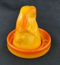 CANDY CORN McKee Style Bottoms Up Shot Glass Cup Swirl UV Coaster Orange /Yellow picture