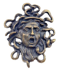 Brass Ancient Roman Medusa Ornament for Leather, Made in Italy picture