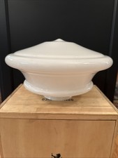Milk Glass School House Pendant Light Globe Lamp Shade 12” Diameter 7” Tall picture