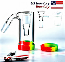 90°Glass Ash Catcher Glass Hookah Attachment for🎁 Water Pipe Smoking Set of 4 picture