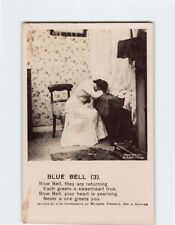 Postcard Woman Sleeping by the Table Blue Bell 3 Poem picture