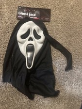 *NEW* Fun World Ghost Face Scream Adult Costume Hooded Halloween Mask Unlimited picture