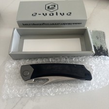 BRS E-VOLVE Black Khopesh Thumb Stud Folder Knife, Stonewash Blade - New picture