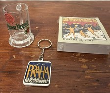 Prague Czech Republic Pilsner Urquell Shot glass Keychain Notepad Souvenir Lot picture