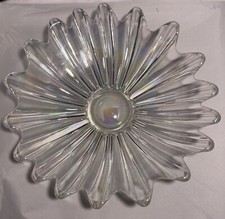 Vintage Federal Moonglow Rainbow Iridescent Carnival Glass Starburst Bowl MCM picture