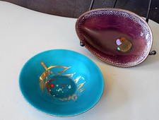 Pair of Edward Winter Enamel on Copper Bowls, MCM Enamelware picture