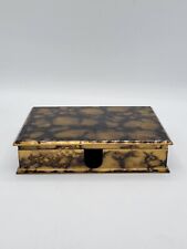 Vintage Otagiri Japan Lacquerware Stationary Note Box Black and Gold picture