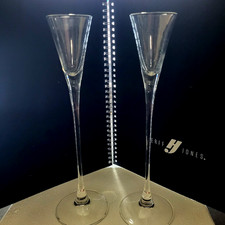 Original Underberg 2 Long Stem Glasses Rare New in Box etched Seal & Signature picture