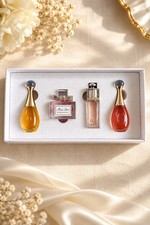 Dior Mini Fragrance Sampler Gift Set 4-Piece Mini Bottles Silver Gift Box picture