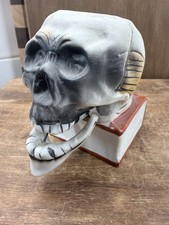 Vintage Japan Skull on Book Nodder Jaw Match Holder Bisque 3.5