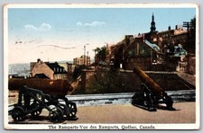 Quebec City Quebec Canada The Ramparts Cannons Buildings Postcard PC551 picture