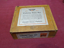 Vintage Millers Falls No 107 5 Piece Carving Chisel Set With Box and Labels picture