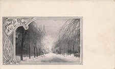 NEW JERSEY PHOTO POSTCARD: WINTER STREET SCENE ON BROAD STREET, KEYPORT, NJ picture