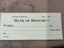 **VINTAGE 1920s BANK OF DENVER (MISSOURI) COUNTER CHECKS - LOT OF 26** picture