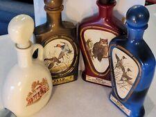 Lot of 4 Jim Beam Bottles Vintage Red White Blue Brown excellent condition  picture