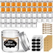 ComSaf 2 oz Mini Mason Jars Bulk Set, 48 Pack Glass Jars with Lids | BPA-Free... picture