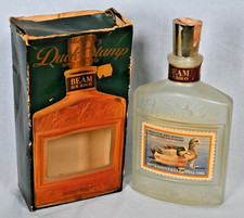 EMPTY Jim Beam Duck Stamp Frosted Glass Decanter American Wigeon 750ml 2nd Ed picture