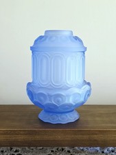Moon and Stars Fairy Lamp Weishar Colonial Blue Frost Frosted Courting Lamp  picture