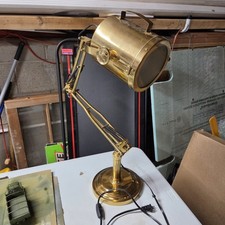 Vintage Retro Brass Industrial Table Lamp Search Light Spotlight Design picture